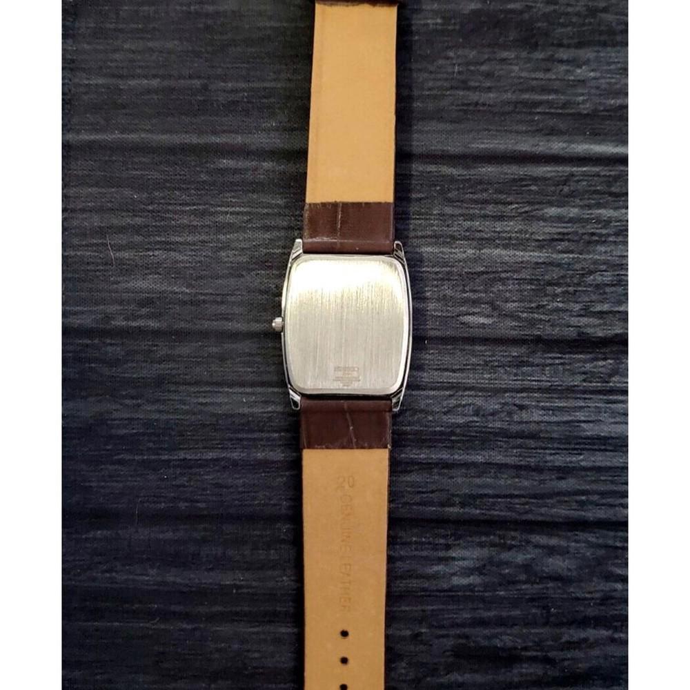 RARE NOS Seiko Men Barrel Tank White Roman Dial Brown Strap - Picture 7 of 7
